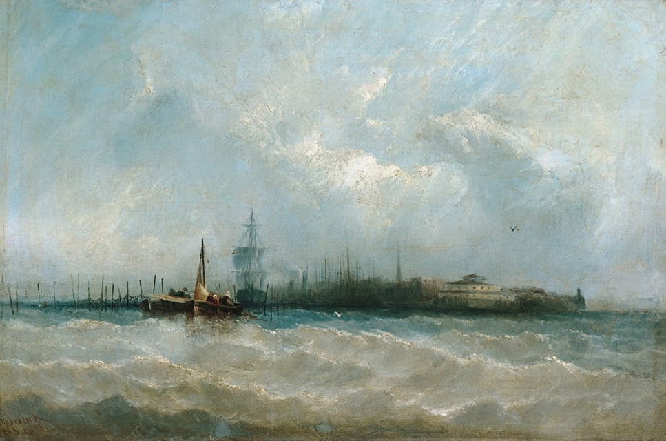Alfred Copestick - New York from the Harbor Showing the Battery and Castle Garden
