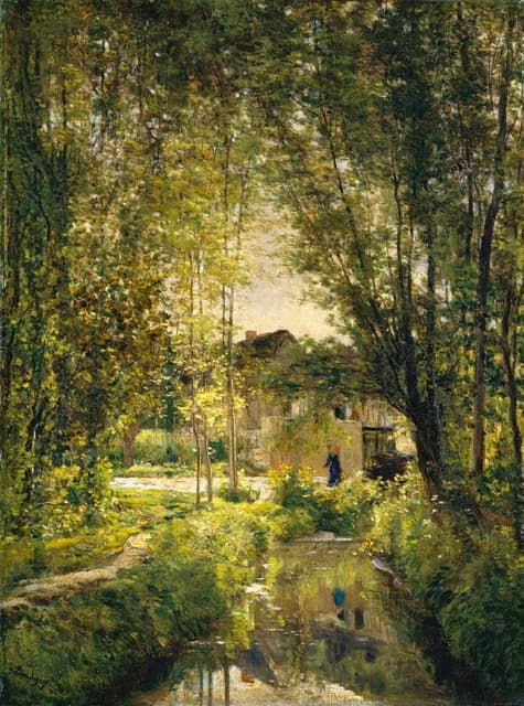Charles François Daubigny - Landscape with a Sunlit Stream
