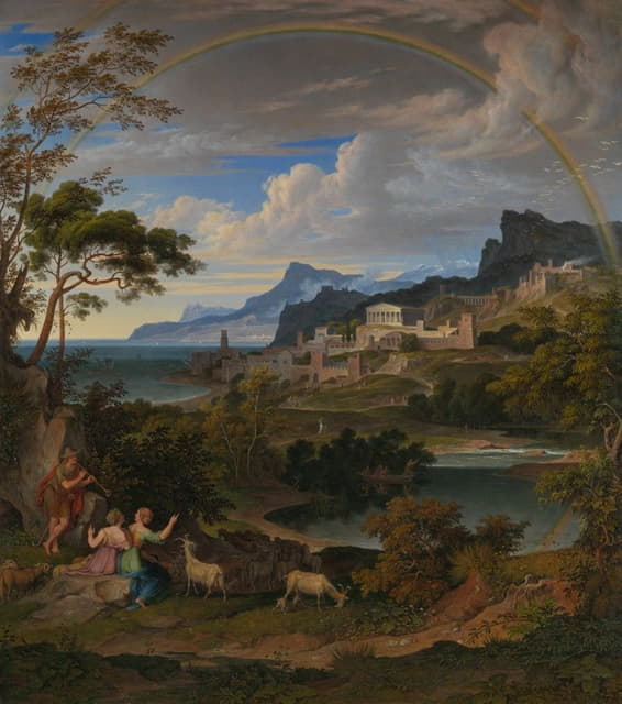 Joseph Anton Koch - Heroic Landscape with Rainbow