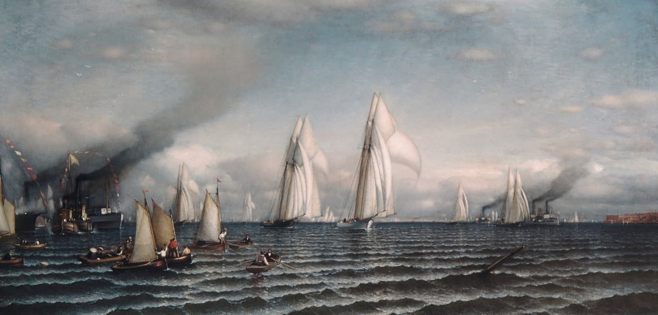 Samuel Colman - Finish—First International Race for America’s Cup, August 8, 1870