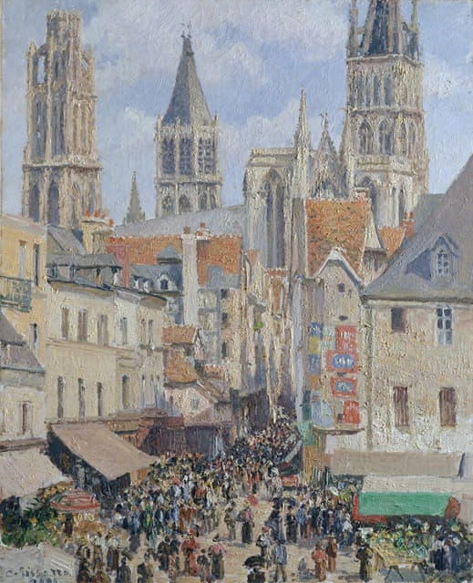 Camille Pissarro - Rue de l’Épicerie, Rouen (Effect of Sunlight)
