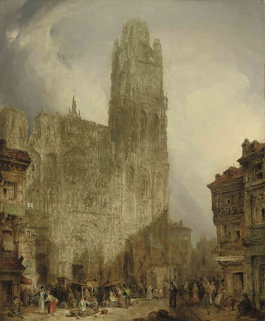 David Roberts - West front of Notre Dame Cathedral, Rouen