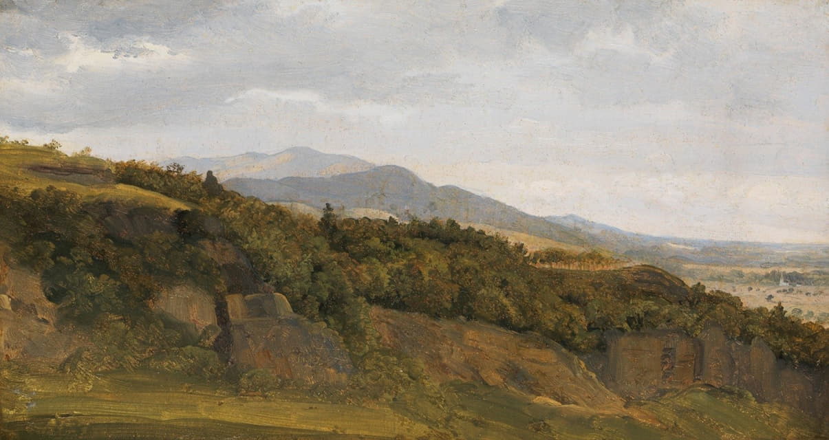 Fritz Petzholdt - German Landscape with View towards a Broad Valley