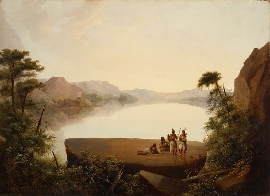 George Winter - Landscape with Indians