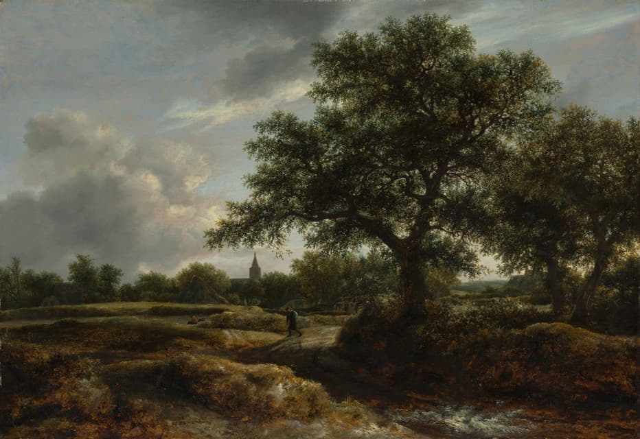 Jacob van Ruisdael - Landscape with a Village in the Distance