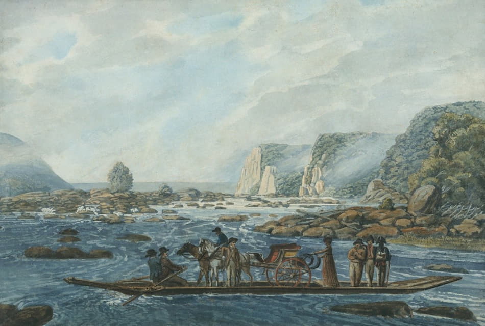 Pavel Petrovich Svinin - A Ferry Scene on the Susquehanna at Wright’s Ferry, near Havre de Grace