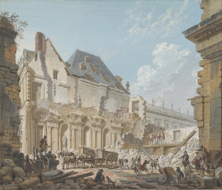 拆除巴黎皇家宫殿的旧门厅
