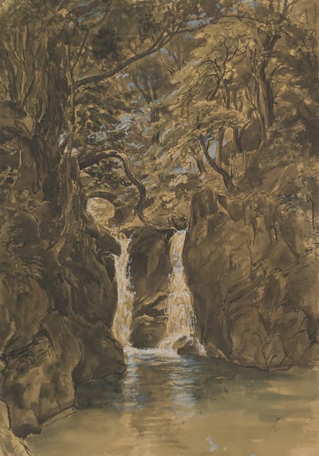 坎布里亚莱德尔瀑布下段的景色