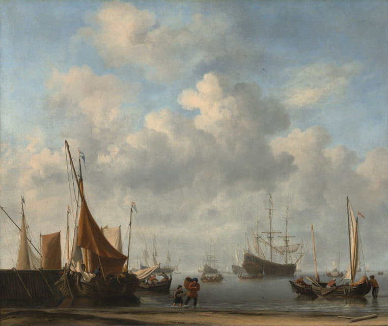 Willem van de Velde the Younger - Entrance to a Dutch Port