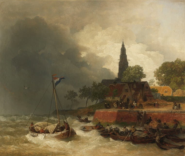 荷兰港口遇风暴