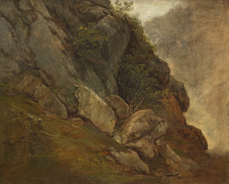 Friedrich Gauermann - Naturstudie einer Felswand