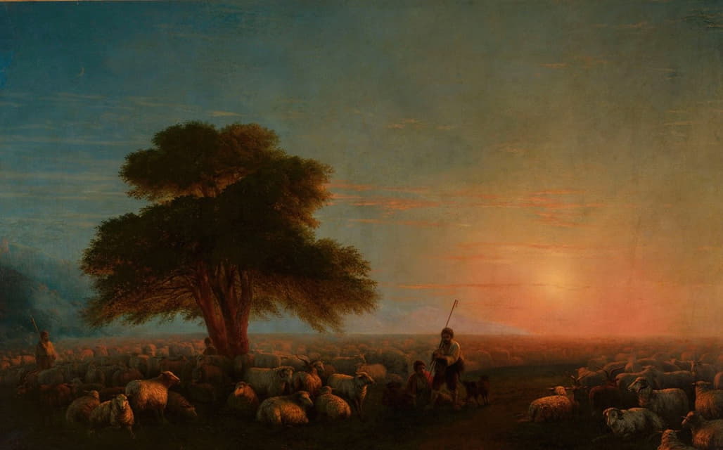 Ivan Konstantinovich Aivazovsky - Shepherds with a flock of sheep