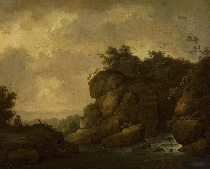 Johann Christoph von Bemmel - Romantic landscape with a shepherd