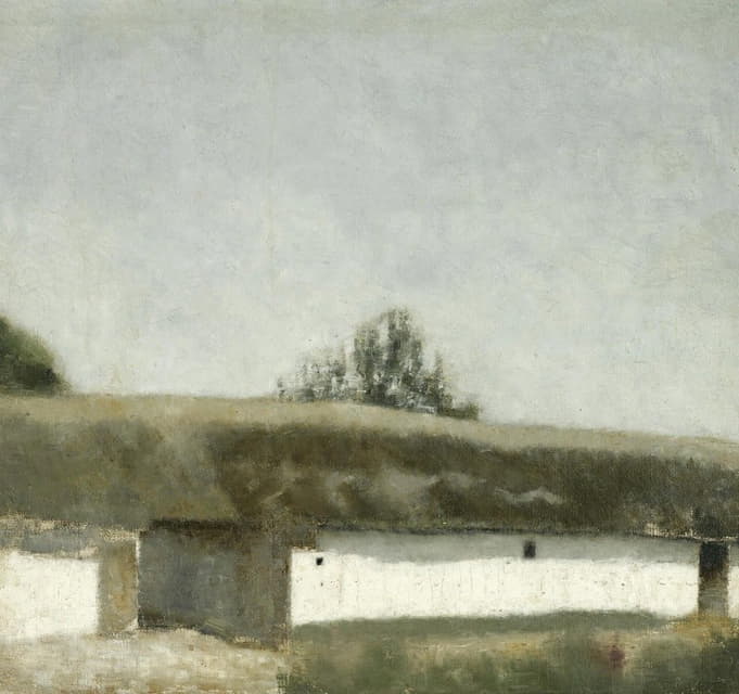 Vilhelm Hammershøi - Landskab Med Bondegård (Landscape With Farm)