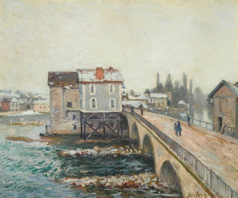Alfred Sisley - Le Pont De Moret Et Les Moulins – Effet D’hiver