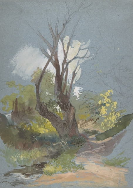 Friedrich von Nerly - Mountain Path with a Tree