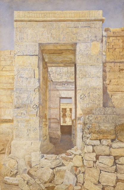 Henry Roderick Newman - East Entrance, Room of Tiberius, Temple of Isis, Philae