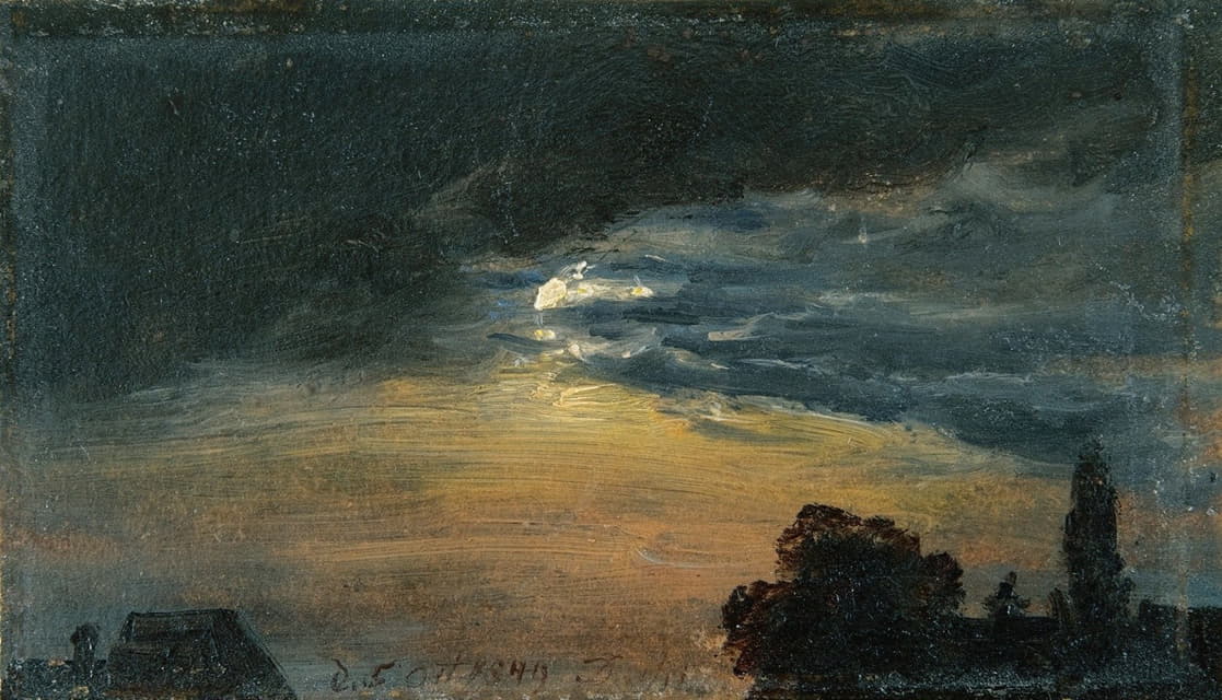 Johan Christian Dahl - Clouds In Moonlight