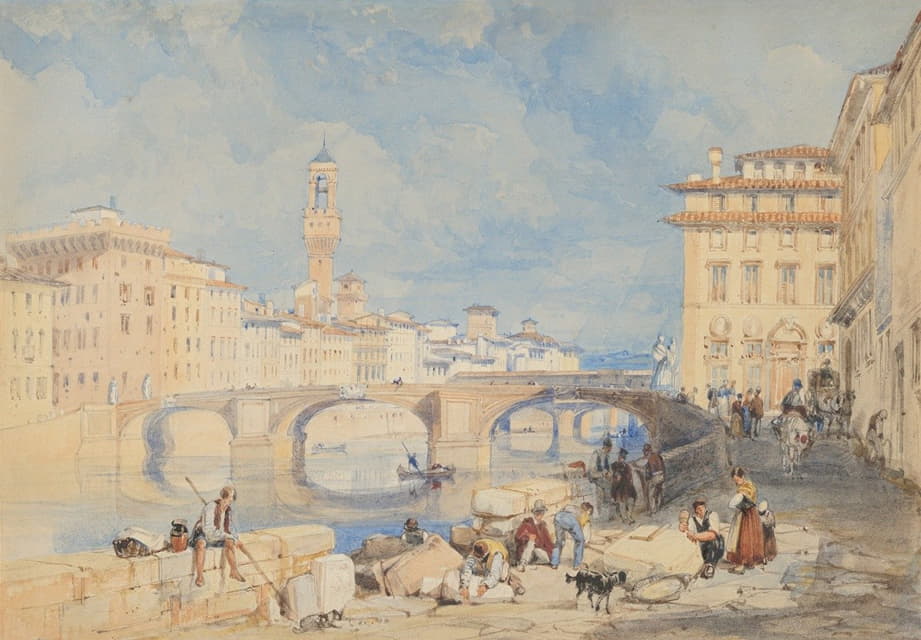 James Duffield Harding - Ponte Santa Trinità, Florence