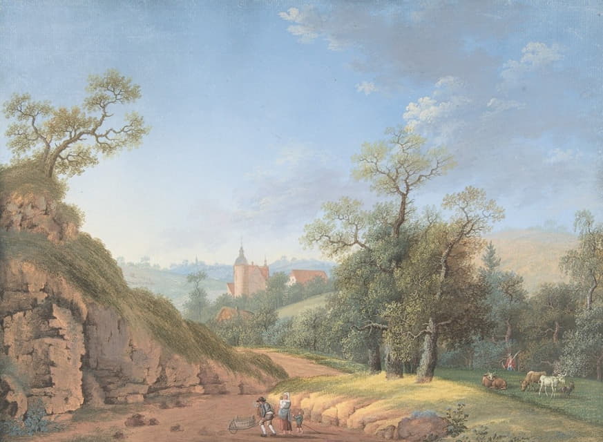 Johann Friedrich Nagel - Peasant Family in a Landscape