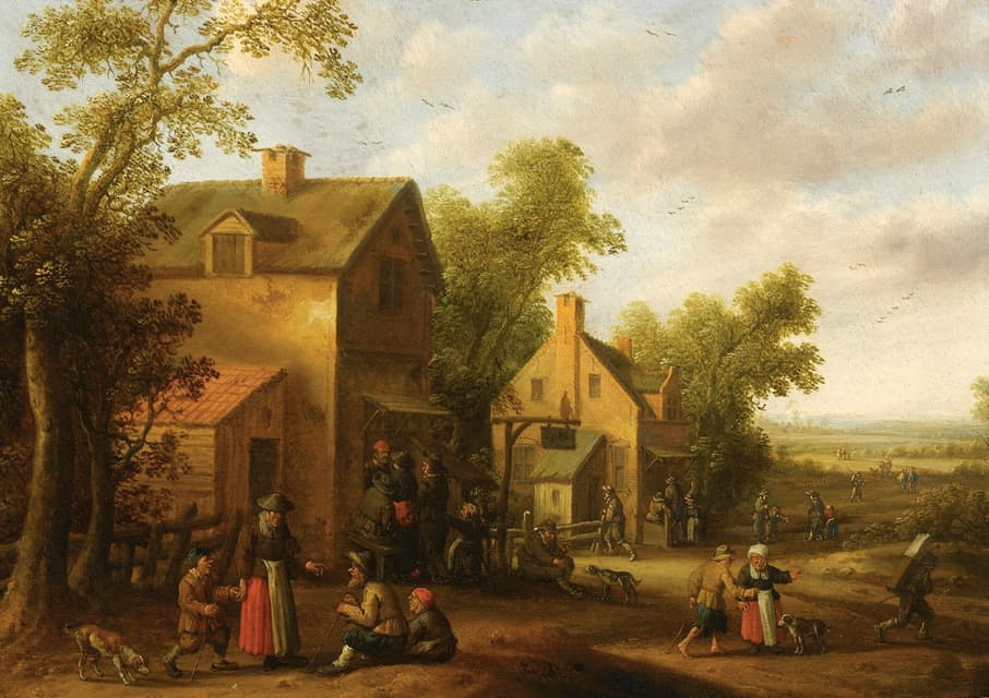 Joost Cornelisz Droochsloot - Village Scene With Peasants