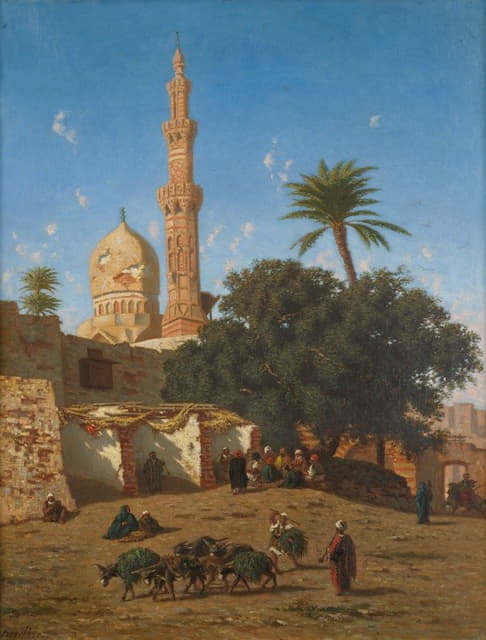 Narcisse Berchère - Outside The Walls Of A North African City