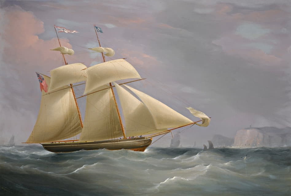 多佛外的顶帆纵帆船艾米·斯托克代尔号