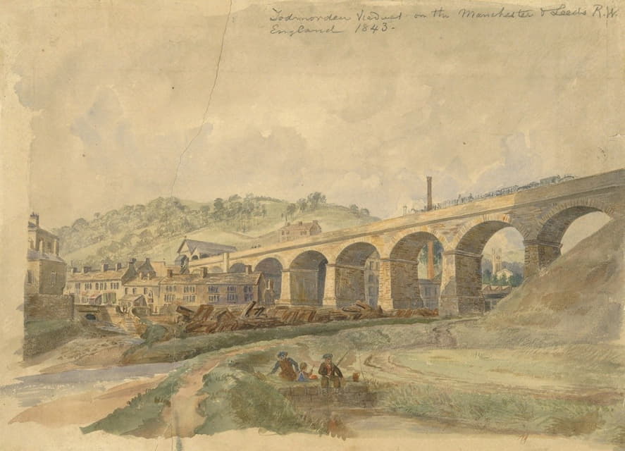 Arthur Fitzwilliam Tait - Todmorden Viaduct on the Manchester and Leeds Railway, England 