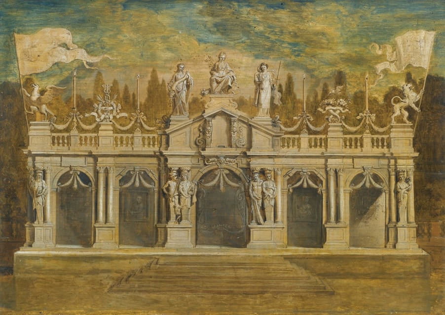 1648年7月在安特卫普为庆祝《蒙斯特条约》而设计的古典凉廊