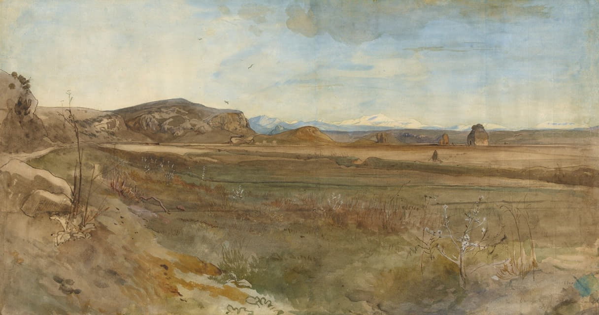 Franz Albert Venus - Campagna Landscape on the Via Flaminia