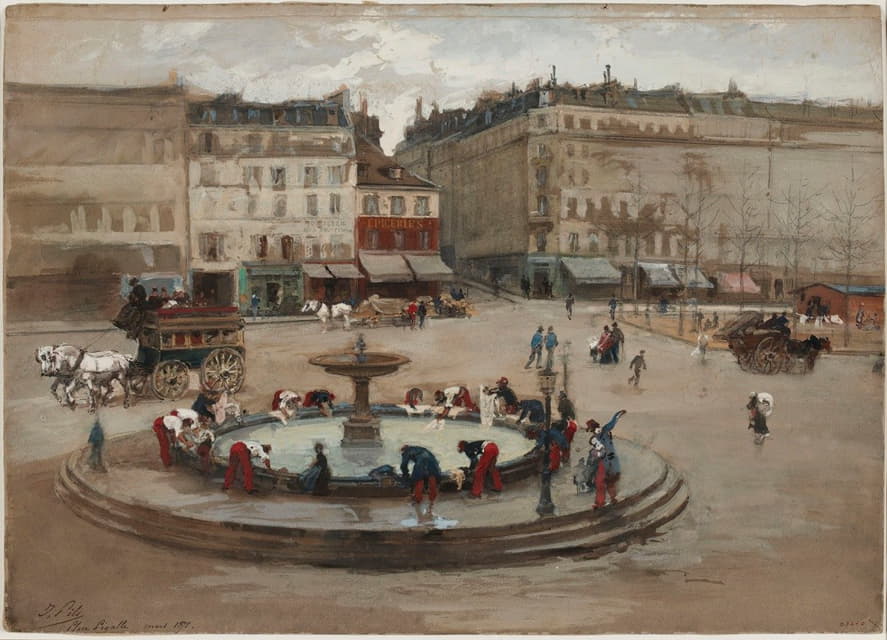 Isidore Pils - La lessive, place Pigalle, mars 1871.