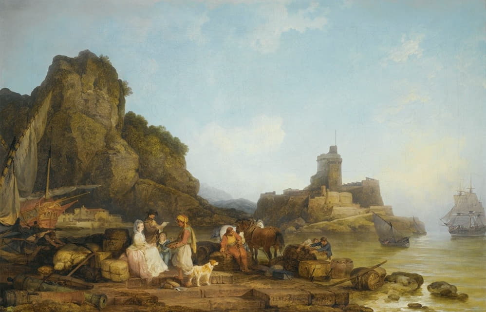 Philippe-Jacques de Loutherbourg - A Sea Port In The Levant, Morning