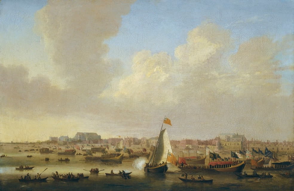 Thomas Wyck - View Of The Thames At Westminster On Lord Mayor’s Day