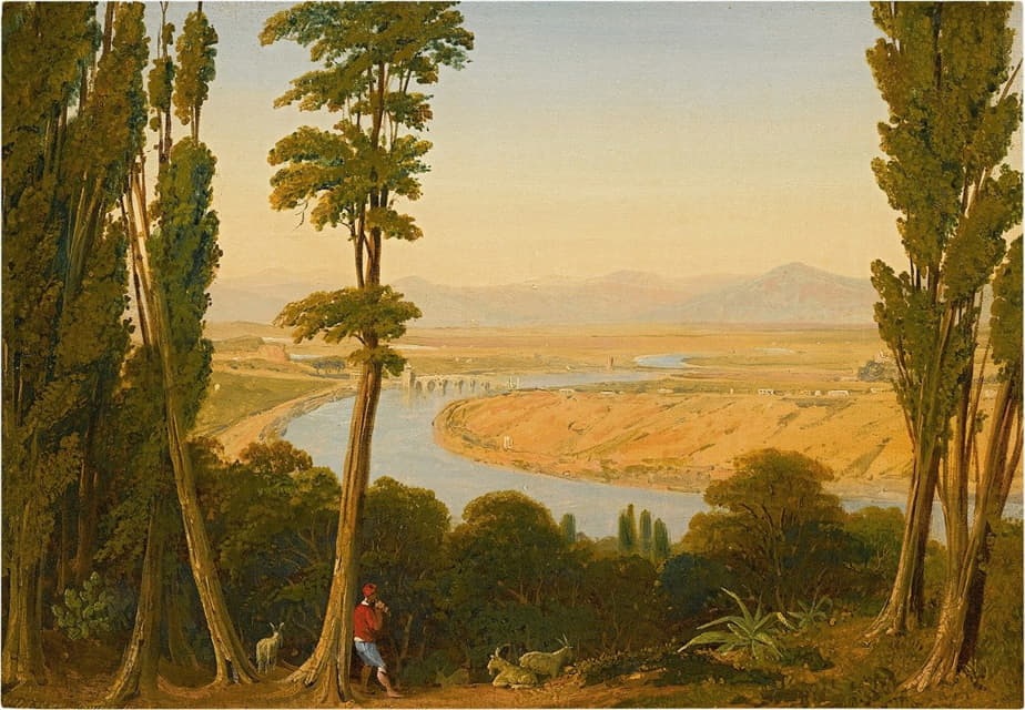 William Linton - A view of the Tiber and the Roman Campagna from Monte Mario