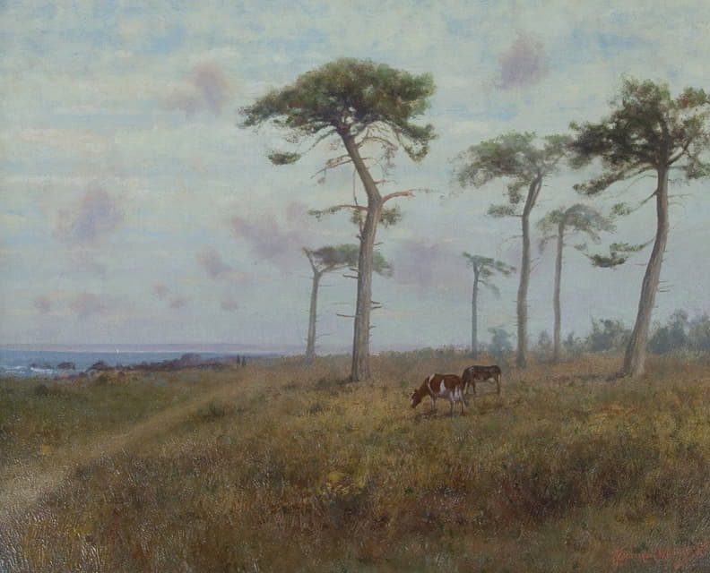 Charles Dorman Robinson - Cattle Grazing among Monterey Cypress Trees