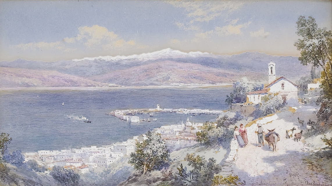 Charles Rowbotham - The Harbour of Messina with the Shore of Calabria in the Distance