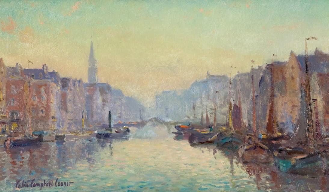 Colin Campbell Cooper - A Canal in Rotterdam