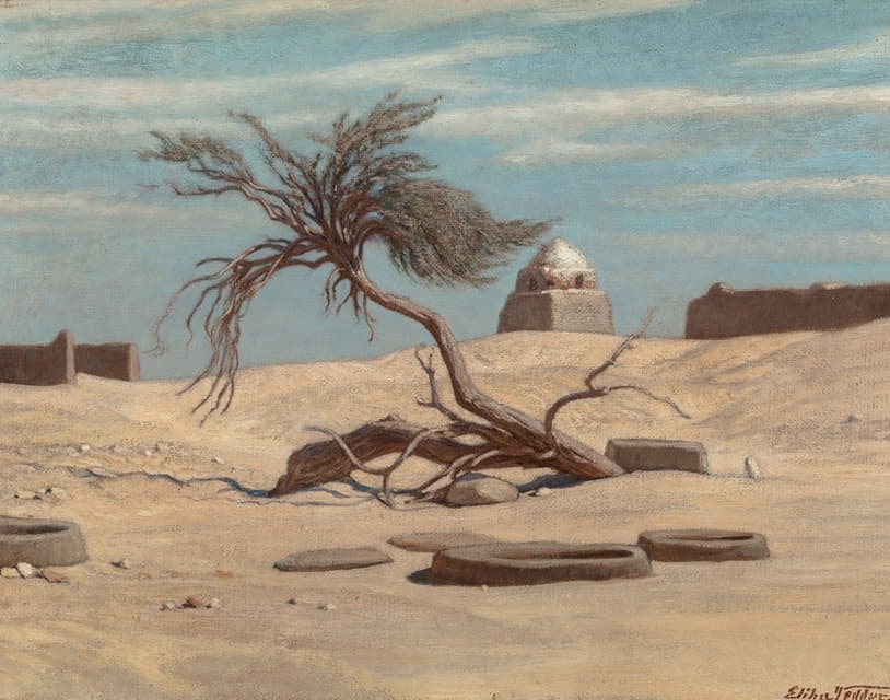 在去埃及特拉尔阿玛诺的路上，树和坟墓