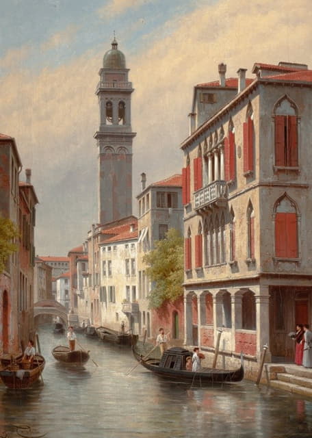 Jacques François Carabain - Une Vue a Venise, San Giorgio dei Greci, Italie