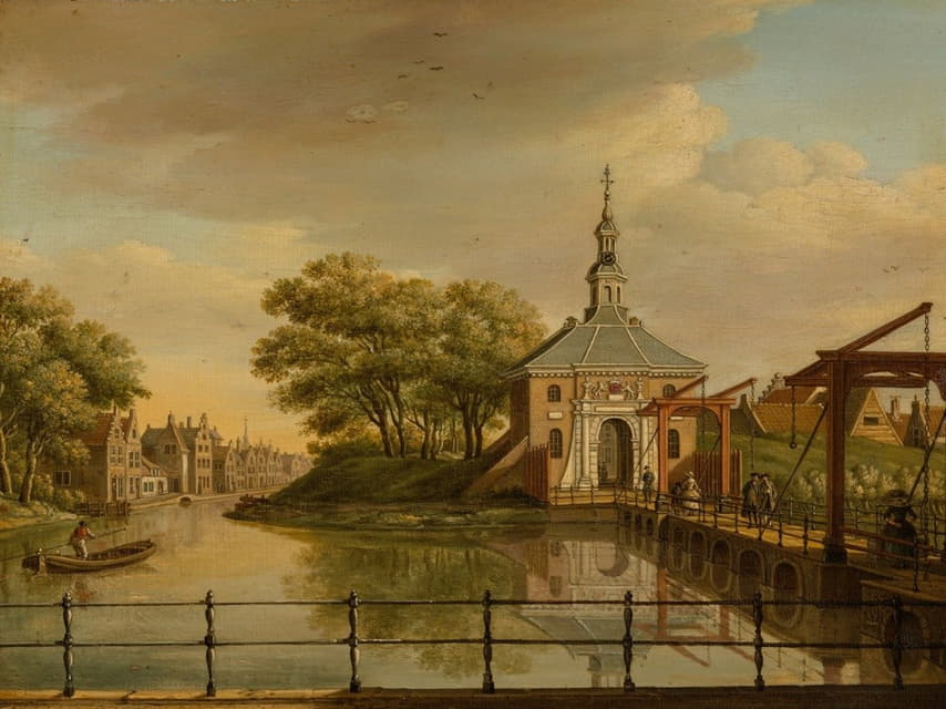 Paulus Constantjin La Fargúe - View of the Zijlpoort, Leiden