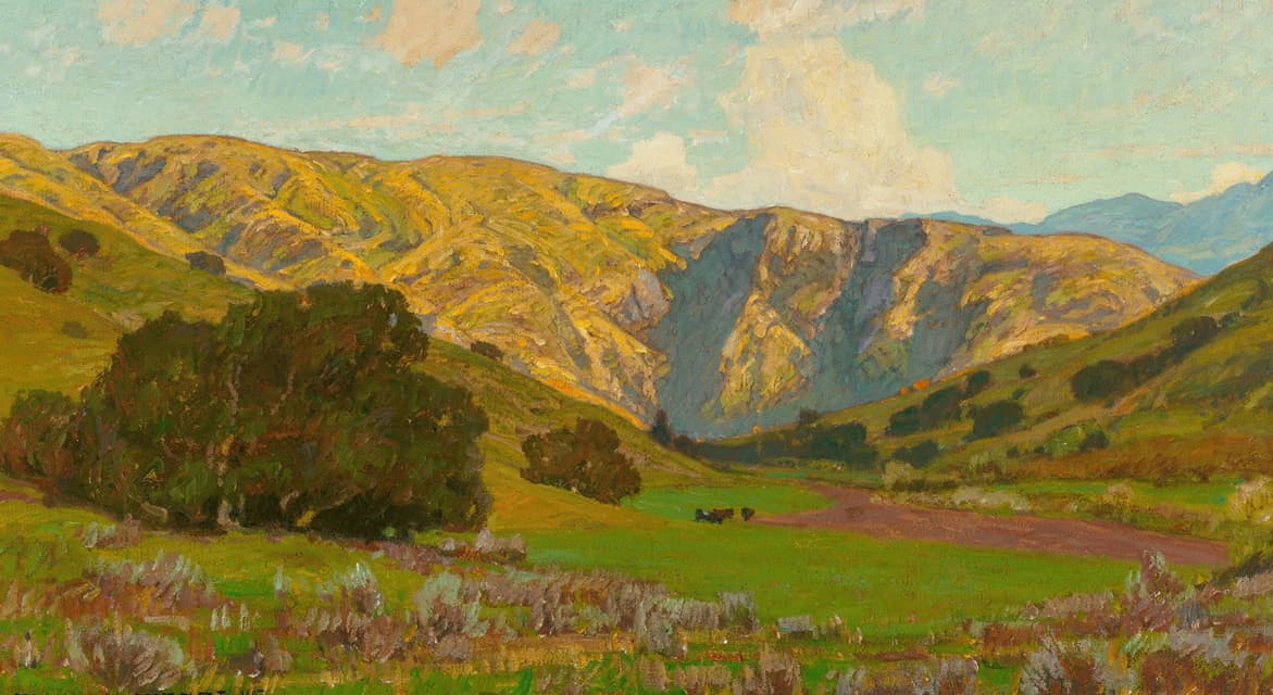 William Wendt - Meadow with Distant Hills