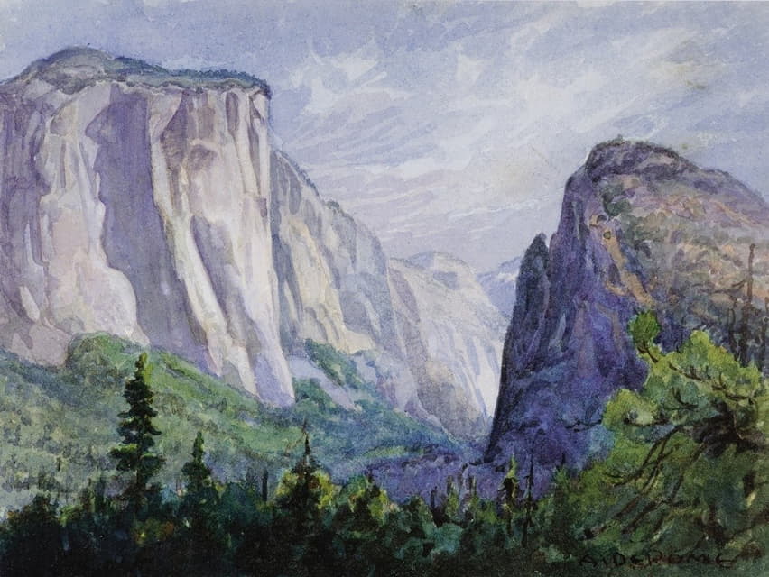 Albert Thomas De Rome - Yosemite from Old Inspiration Road