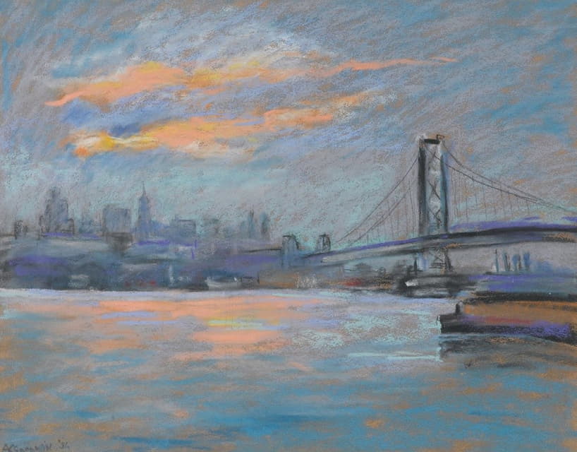Arthur Clifton Goodwin - View of the Brooklyn Bridge