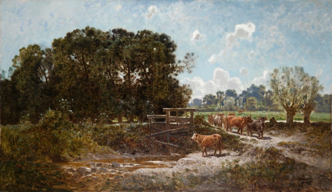 Józef Szermentowski - Cattle on the Pasture