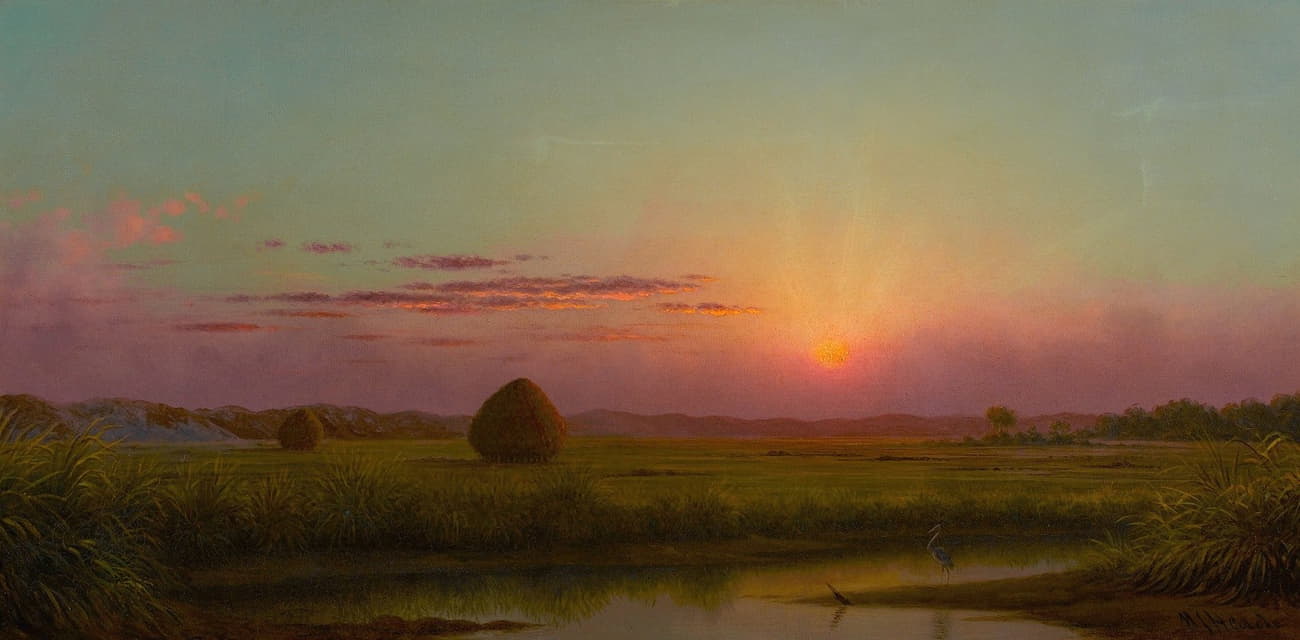 Martin Johnson Heade - Sunset over the Marsh