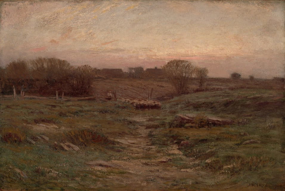 Dwight W. Tryon - Landscape (Sheep in the Valley)