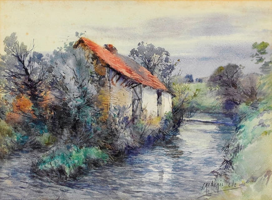 Frederic Charles Vipond Ede - Landscape with Cottage