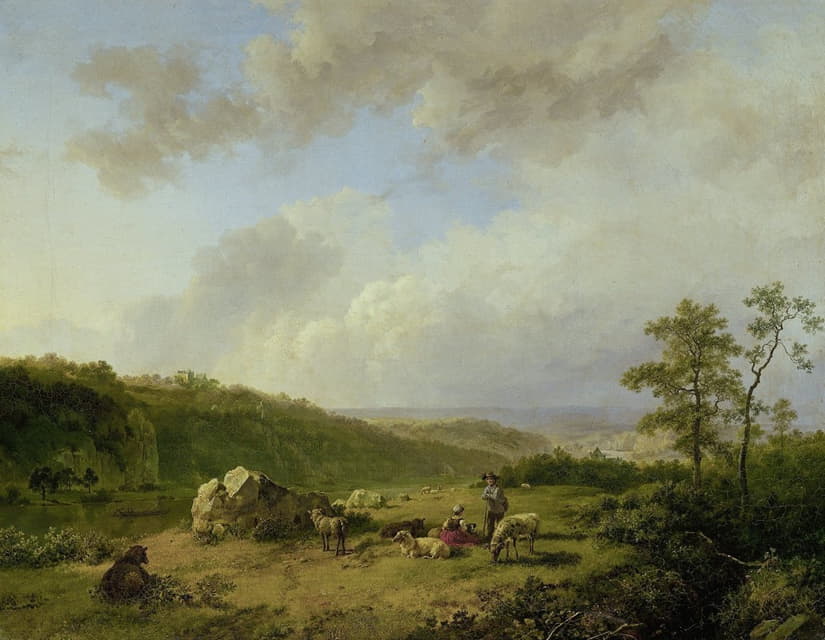 Barend Cornelis Koekkoek - Landscape with a Rainstorm Threatening