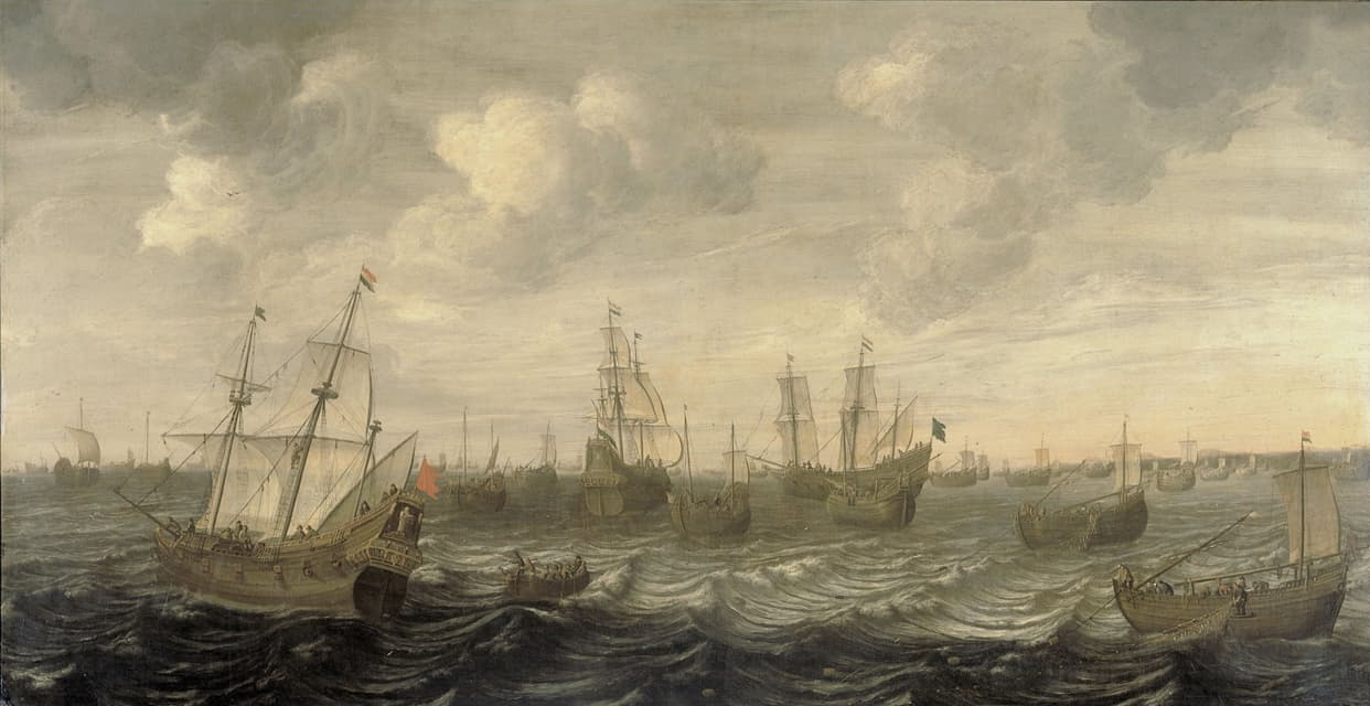 荷兰鲱鱼船队正在航行