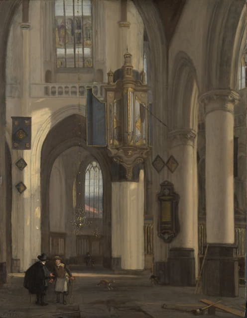 新教哥特式教堂的内部，带有来自阿姆斯特丹乌德和尼乌克的主题